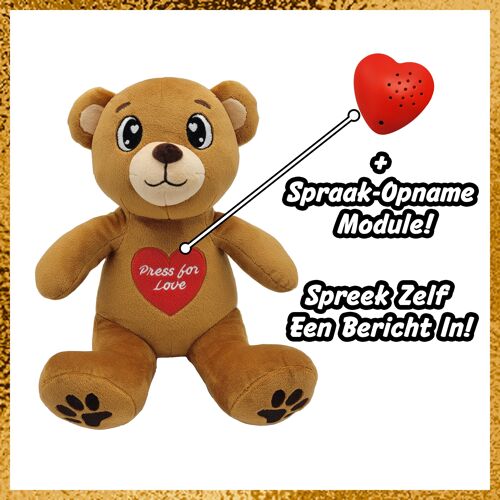 Teddybeer - Teddybeer Met Gepersonaliseerd Bericht - 30cm