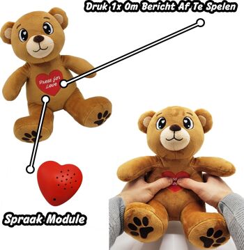 Teddy Bear - Ours en peluche avec message personnalisé - 30cm 2