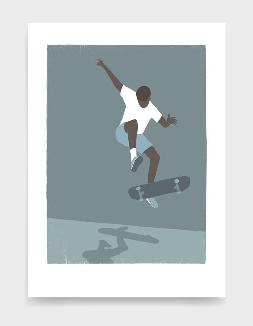 Skateboarder II - A5 - Grey