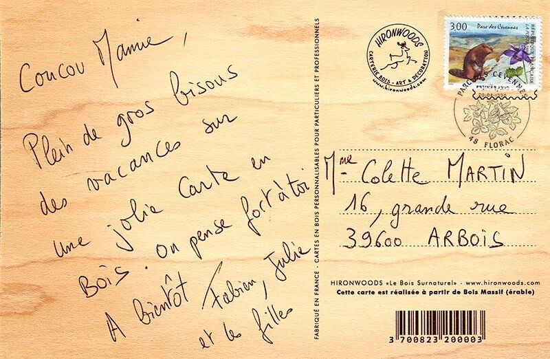 CARTE EN BOIS COMBIS MONTAGNE