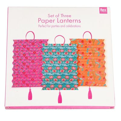 Ensemble de 3 lanternes décoratives en papier