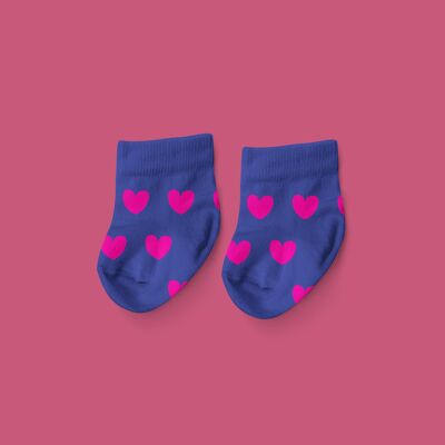 Calcetines bebé Les Inséparables - Corazón rosa - Canastilla