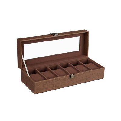 Watch box with 6 compartments Brown 30 x 11 x 8 cm (L x W x H)