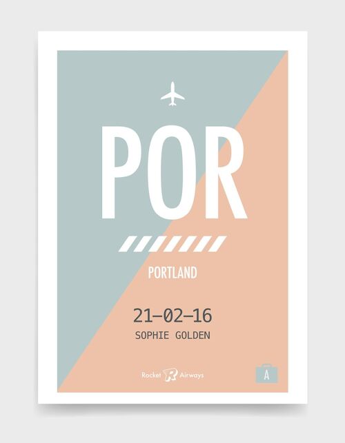 Retro travel destination V - A5 - Peach & Teal