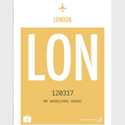 Retro travel destination - A5 - Yellow