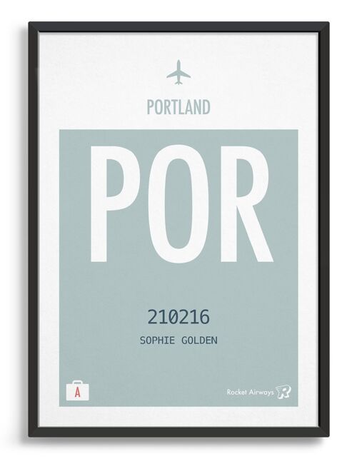 Retro travel destination - A4 - Teal