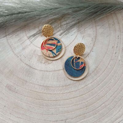 Nina cork earrings - natural jewelry - gift idea