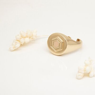 FLAKES Nude Signet Ring