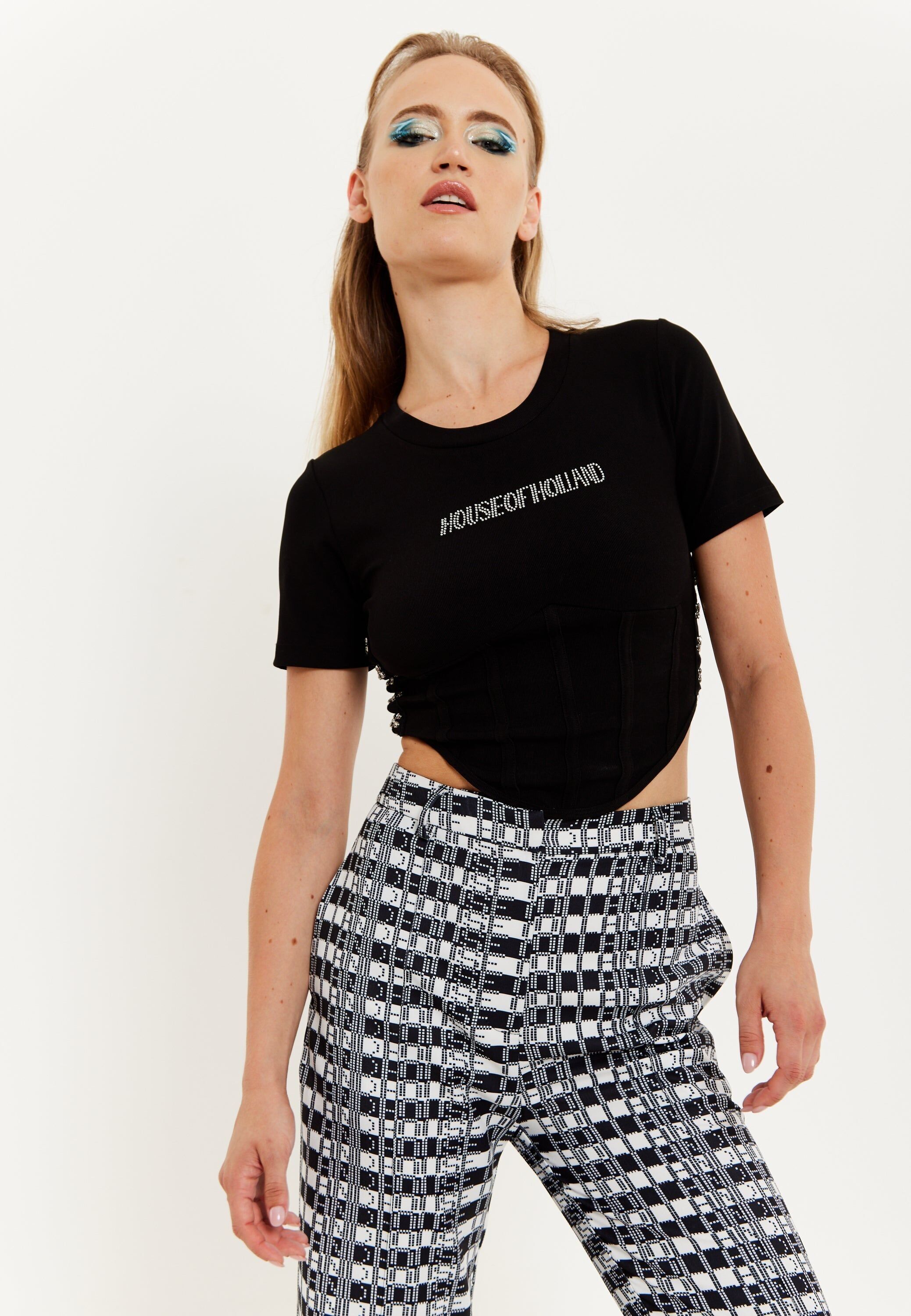 House Of Holland Top Corsetto Nero