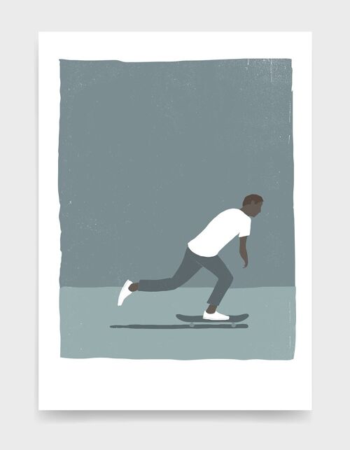 Skateboarding man - A5 - Grey