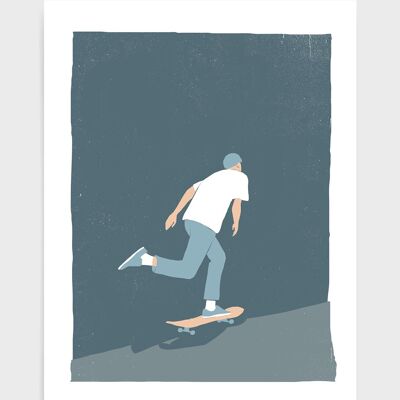 Skateboarder - A5 - Blue