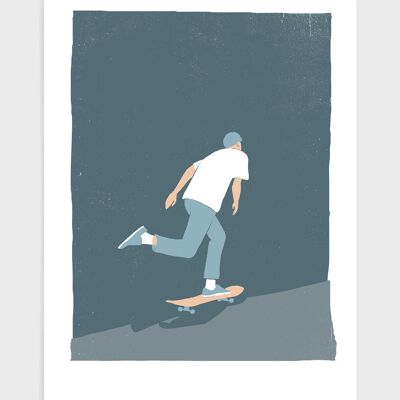 Skateboarder - A3 - Blau