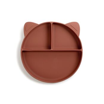 Plaque à compartiments en silicone Naé - Marron 1