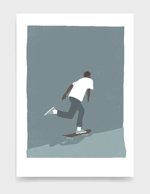 Skateboarder - A4 - Grey