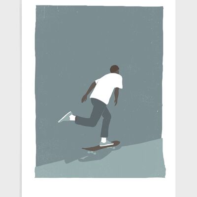 Skateur - A4 - Gris