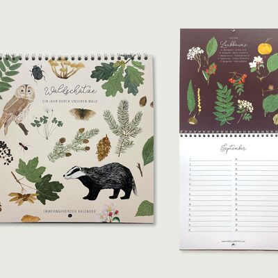 Birthday calendar "Forest Treasures" | perpetual perpetual calendar for birthdays