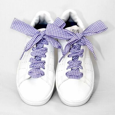 Gingham Pattern Laces - Purple