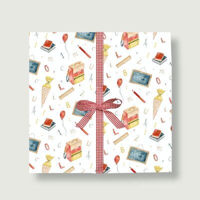 Geschenkpapier "Einschulung" | Din A2 |  Kinder | Schule | Bogen | Bögen | Illustration | Geburtstag | Illustration || HERZ & PAPIER