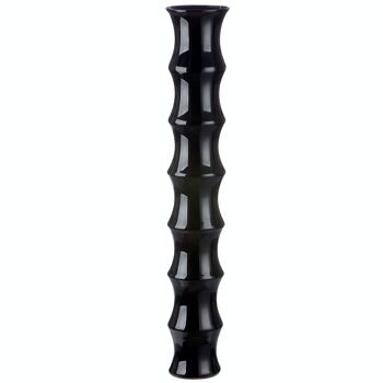Vase de sol en verre "Bambou" noir 1