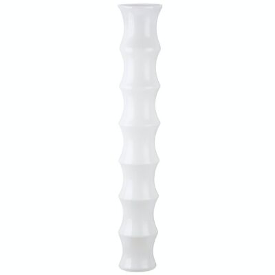 Glass floor vase "Bamboo" white