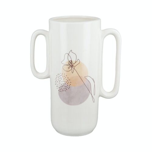 Keramik Vase mit Henkel "One Line Flower" VE 2
