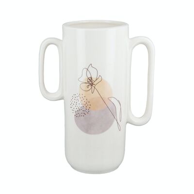 Vaso in ceramica con manico "One Line Flower" VE 2