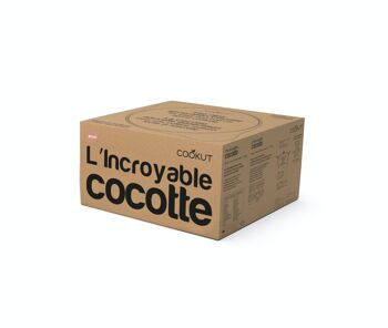 L'INCROYABLE COCOTTE 24 cm - Guimauve
 Packaging Allemand/Anglais
 Instructions : FR / EN / IT / DE / ES 3