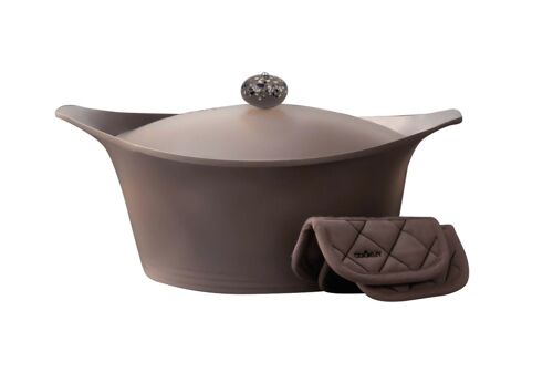 L'INCROYABLE COCOTTE 24 cm - Moka
 Packaging Allemand/Anglais
 Instructions : FR / EN / IT / DE / ES