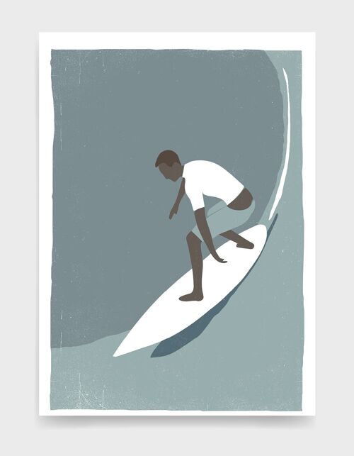 Surfing - A4 - Black surfer