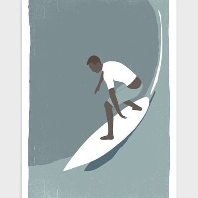 Surfing - A4 - Black surfer