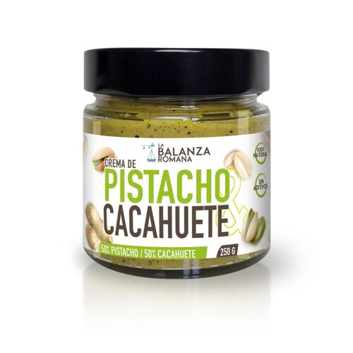 Crema natural de pistacho y cacahuete - 250g tarro premium