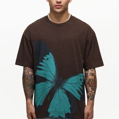 T-shirt Essence Papillon Marron