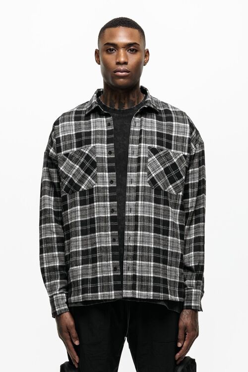 Flannel Check Black And White Shirt