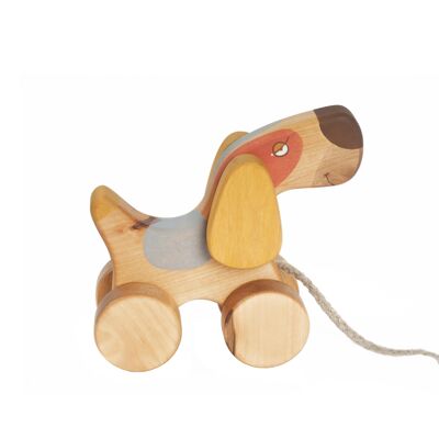 Wooden Pull Toy Terrier Dog