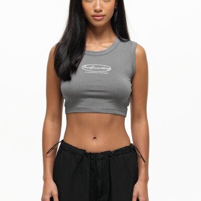 Oval Taupe Crop Top