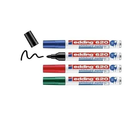 Edding 661 - Marker for whiteboards - Blister of 4 colors - Bullet tip 1-2 mm - dry erase marker - For writing and illustrating with precision