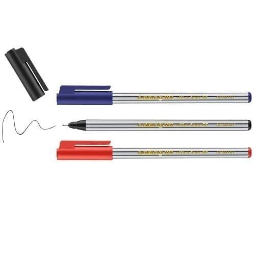 Edding 89 office liner EF - Feutre fin - Blister de 3 coloris - Pointe ogive 0,30 mm - Noir rouge bleu - Pour une écriture fine et précise, pour souligner, dessiner - Pour le bureau, l'école et la maison