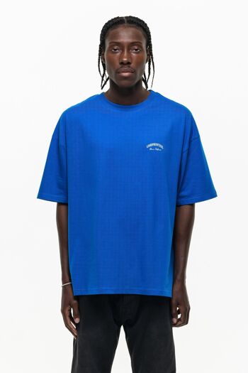 T-shirt oversize bleu cobalt Héritage 1