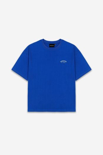 T-shirt oversize bleu cobalt Héritage 5