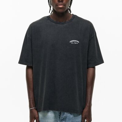 T-shirt oversize noir délavé Héritage