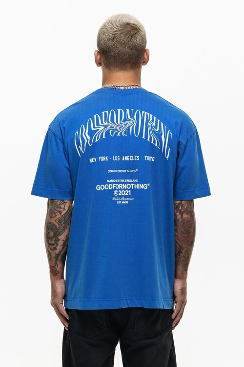 Oversized Vacation Washed Blue T-shirt