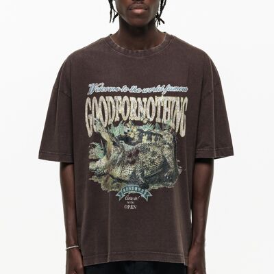 Oversized Vintage Crocodile Brown T-shirt