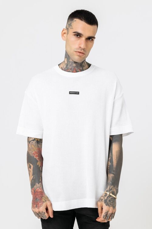 Oversized Waffle White T-shirt