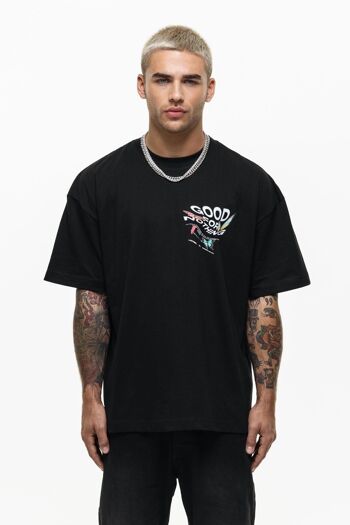 T-shirt noir oversize Wanderlust 1