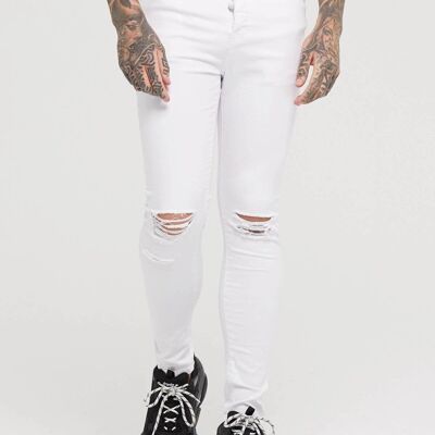 Denim blanc déchiré skinny