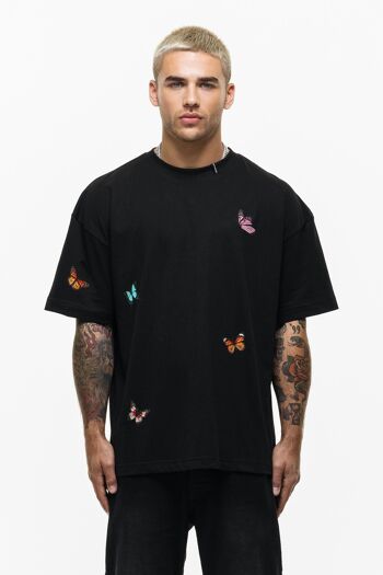 T-shirt oversize papillon Breakout noir 1