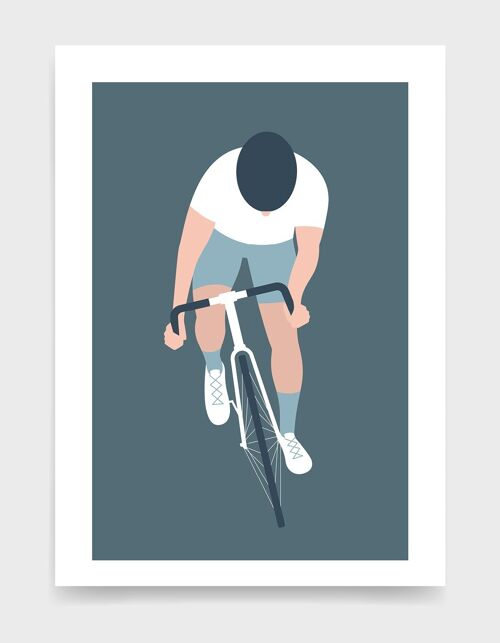 Cyclist - A4 - Blue