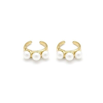 Boucles Oreilles Ear Cuff Créoles Ajustable Perle Été