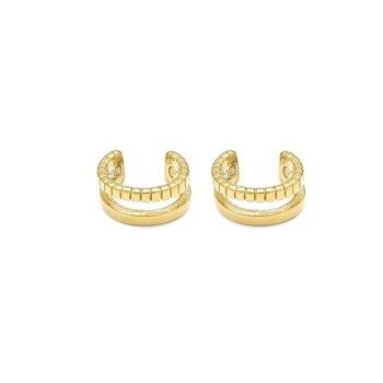 Boucles Oreilles Ear Cuff Créoles Ajustable Double Rang 1