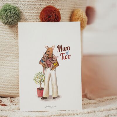 Mother's day card mum of two Biche